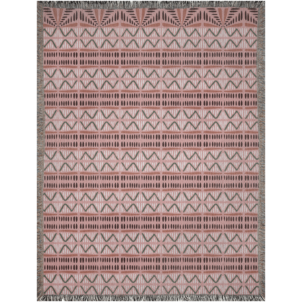 Vibrant Pink Bohemian Woven Cotton Throw Blanket