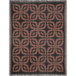 Orange and Black Quilt Pattern Boho Woven Cotton Throw Blankets - Taylor Bassam