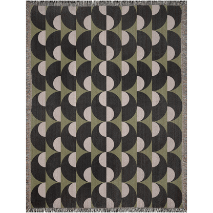 Modern Circles Geometric Woven Throw Blanket