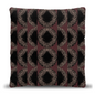 Glam Black & Burgundy Circular Woven Pillow