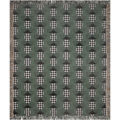 Checkered Bloom Woven Throw Blanket