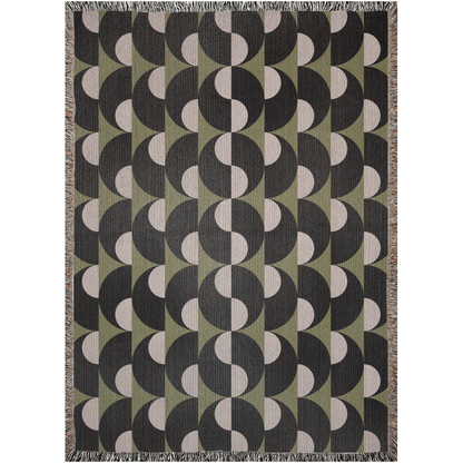 Modern Circles Geometric Woven Throw Blanket