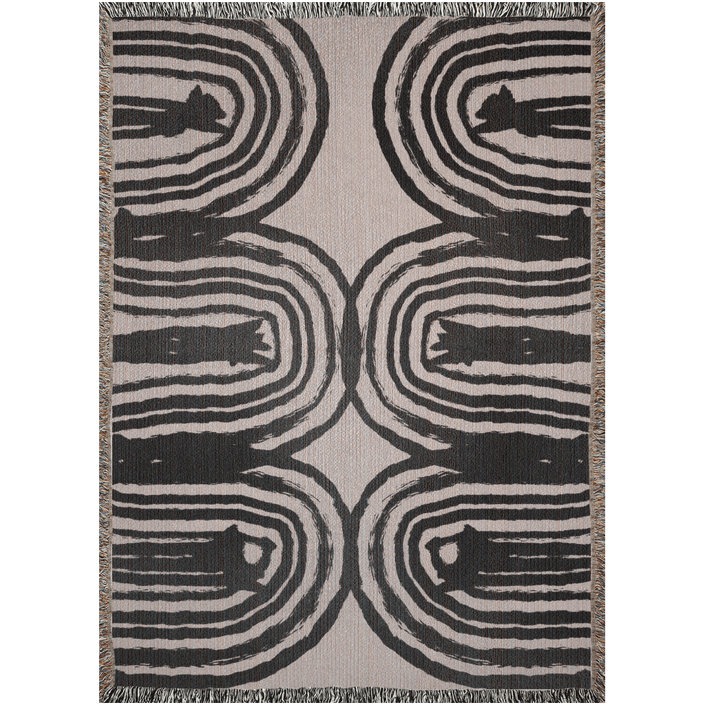 Abstract Tree Rings Woven Cotton Blanket