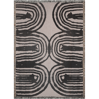 Abstract Tree Rings Woven Cotton Blanket