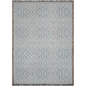 Chic Blue and White Geometric Cotton Knit Throw Blanket
