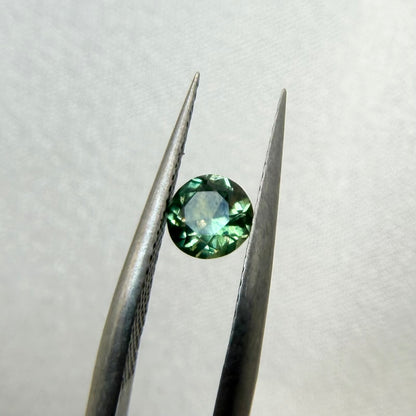 0.50 Ct Natural Montana Sapphire | Round Green Teal Loose Sapphire | Hand Mined Montana Gemstone | American Mined September Birthstone