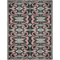 Vibrant Psychedelic Cotton Blanket in Green, Pink, Blue, and Black