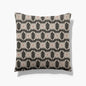 Contemporary Black and White Floral Woven Cotton Throw Pillow