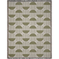 Modern Minimalist Woven Throw Blanket with Olive Half-Moon Pattern