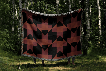 Black & Rust Southwest Woven Throw Blanket
