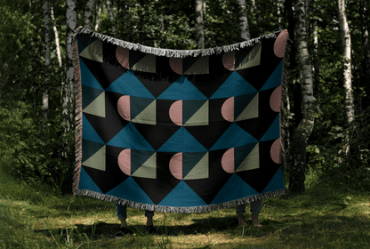 Pink, Teal & Olive Geometric Arch Design – Modern Abstract Decor
