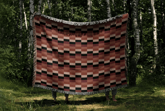 Checkered Illusion Woven Throw Blanket