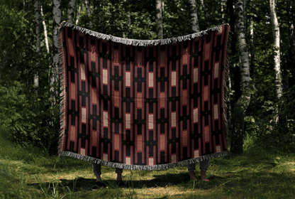 Retro Brick Pattern Throw Blanket