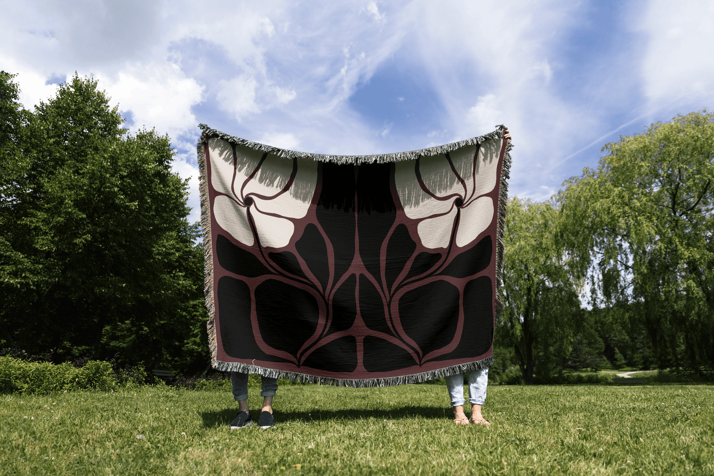 Floral Flow Woven Throw Blanket