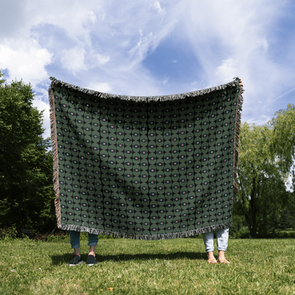 Verdant Harmony Woven Throw Blanket
