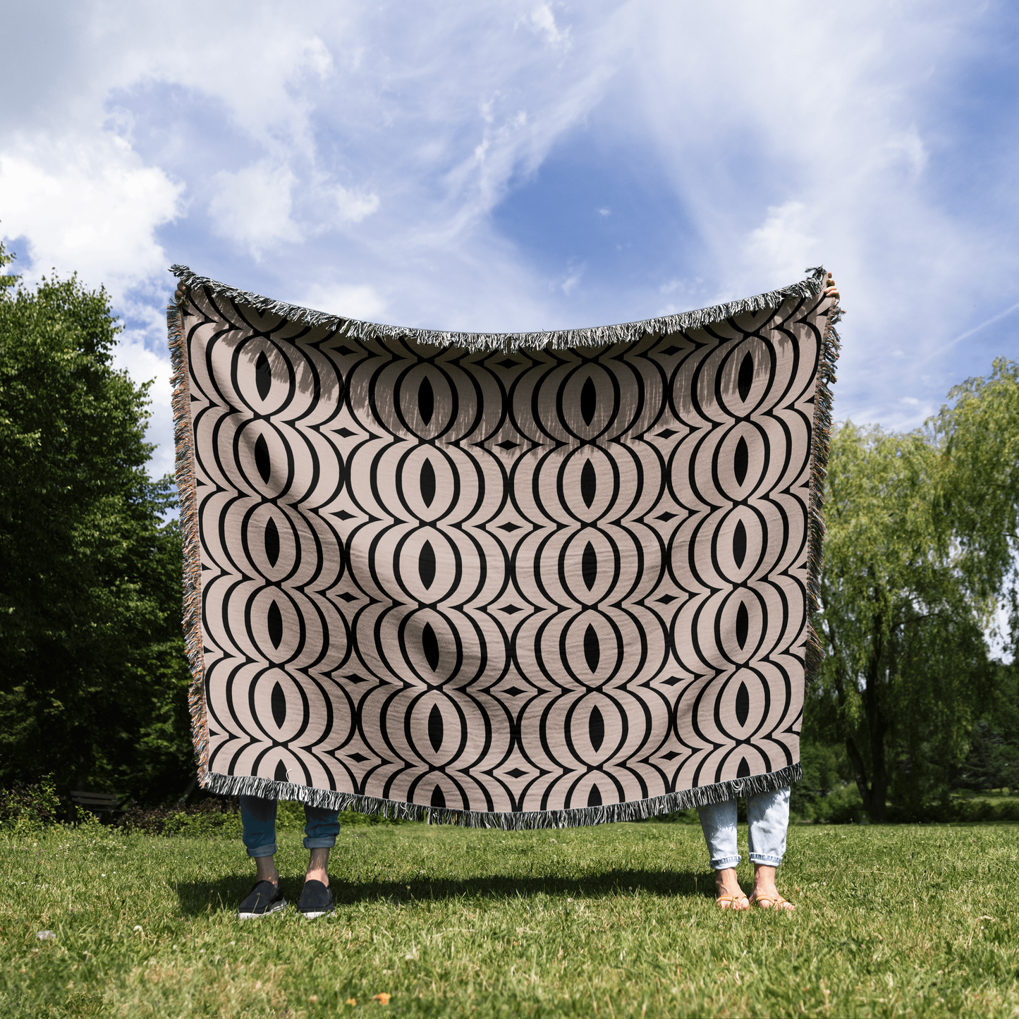 Orbital Harmony Woven Throw Blanket