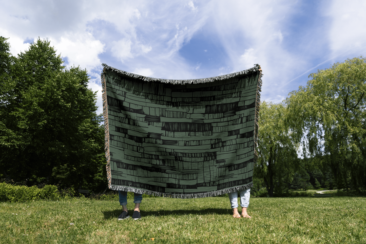 Forest Texture Woven Throw Blanket
