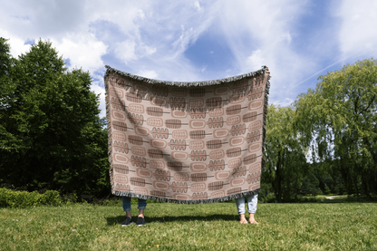 Retro Leaves Woven Throw Blanket
