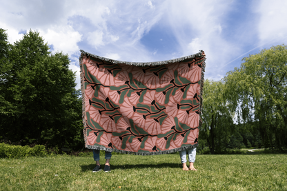 Verdant Whisper Woven Throw Blanket