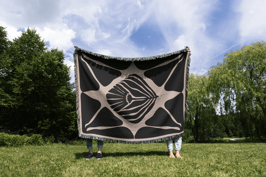 Modern Abstract Floral Woven Throw Blanket