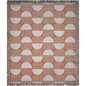 Terracotta Geometric Woven Throw Blanket with Half-Moon Pattern
