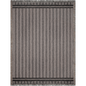Stripe Woven Cotton Blanket in Black and Warm Beige
