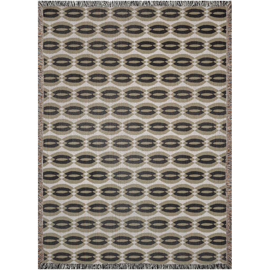 Khaki Retro Harmony Woven Throw Blanket