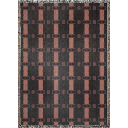 Psychedelic Black and Pink Geometric Cotton Throw Blanket