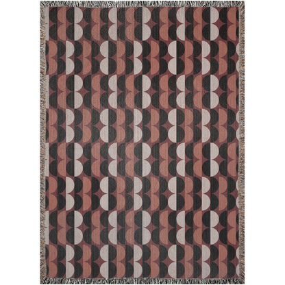 1960s Modern Geo Woven Throw Blanket