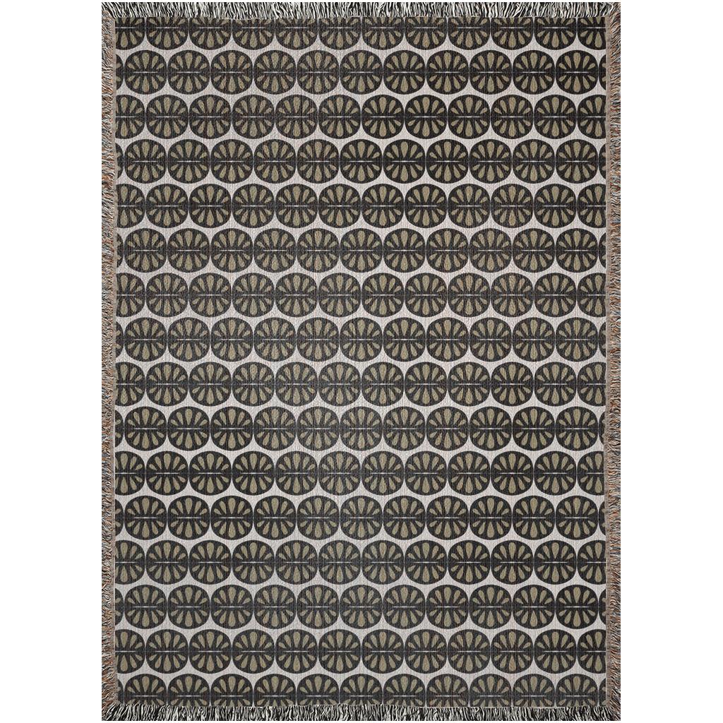 Khaki Modern Folk Woven Throw