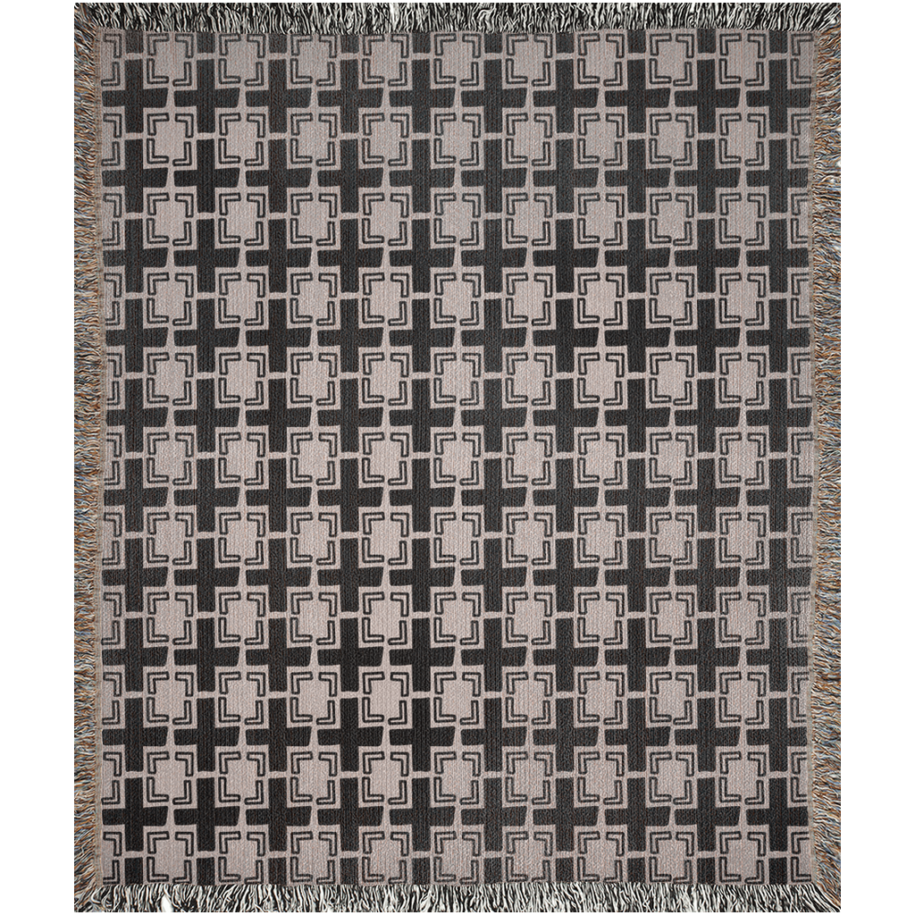 Modern Geometric Woven Throw Blanket