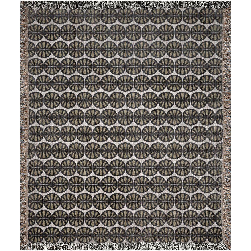 Khaki Modern Folk Woven Throw