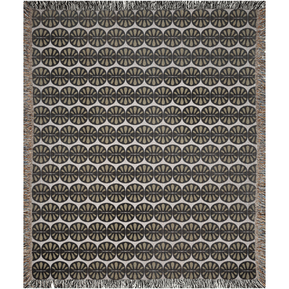 Khaki Modern Folk Woven Throw