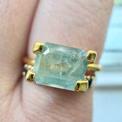 1.65 Ct Natural Montana Sapphire | Hand Mined Emerald Cut Light Blue Green Loose Gemstone | Montana Mined Sapphire | USA Gemstone