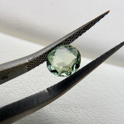 Unheated Montana Sapphire 0.50 ct Green Round Faceted Gemstone | American Mined Collector Stone