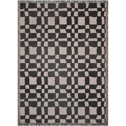 Wavy Checkered Woven Throw Blanket