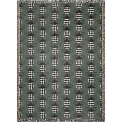 Checkered Bloom Woven Throw Blanket