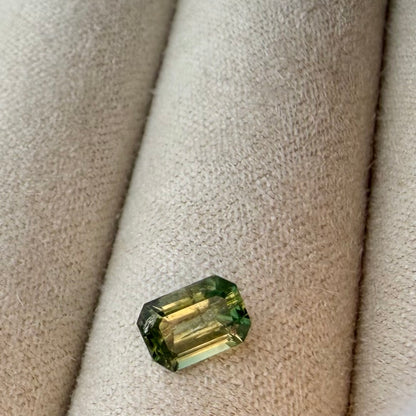 0.65 Ct Natural Montana Sapphire | Emerald Cut Green Teal Loose Gemstone | Hand Mined Montana Sapphire | American Mined September Birthstone