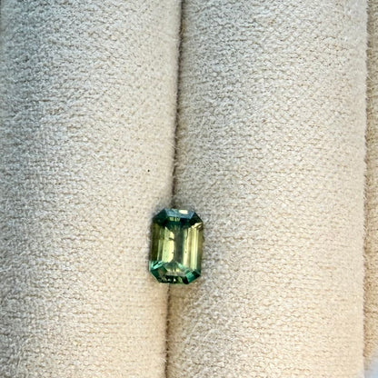 0.65 Ct Natural Montana Sapphire | Emerald Cut Green Teal Loose Gemstone | Hand Mined Montana Sapphire | American Mined September Birthstone