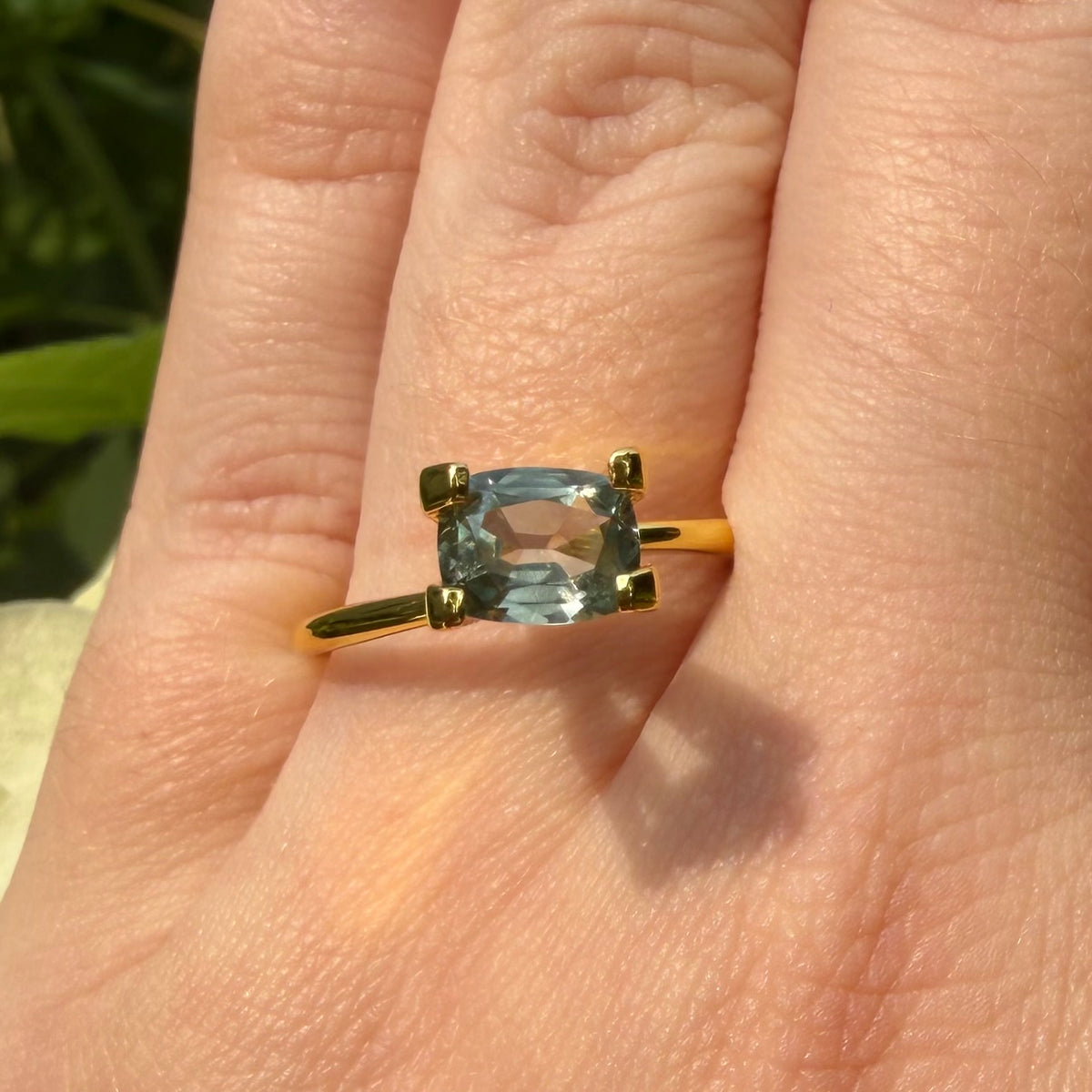 1.05 Ct Natural Montana Sapphire | Hand Mined & Faceted Teal Green Cushion Cut Loose Gemstone | Unheated Montana Sapphire | USA Mined