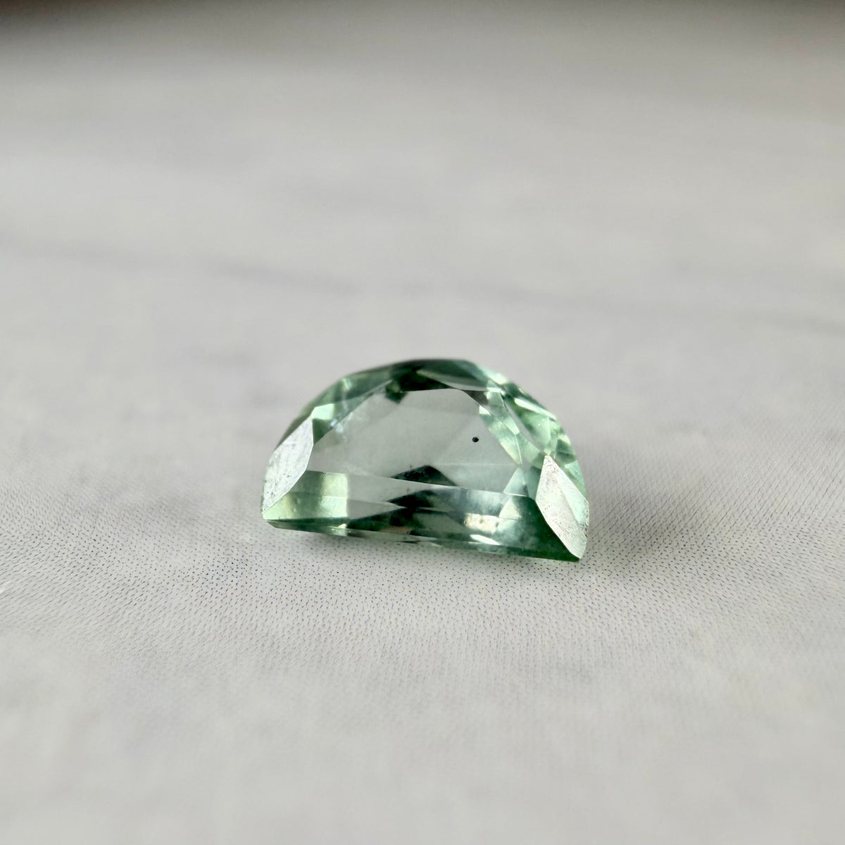 Unheated Montana Sapphire 0.45 ct Green Half Moon Gemstone | Custom Cut Collector Stone
