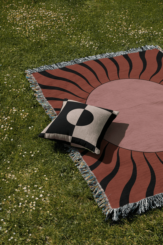 Sunburst Woven Cotton Blanket