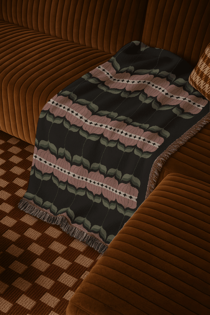 Art Nouveau Tulip Woven Throw Blanket