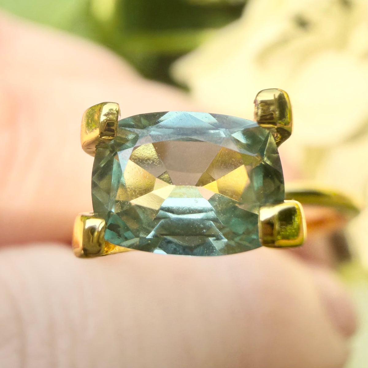 1.05 Ct Natural Montana Sapphire | Hand Mined & Faceted Teal Green Cushion Cut Loose Gemstone | Unheated Montana Sapphire | USA Mined