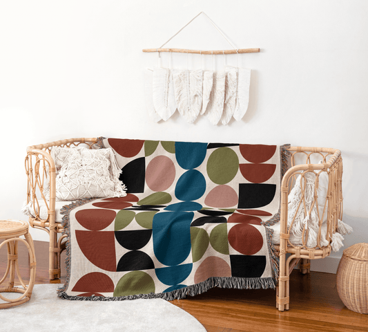 Colorful Bauhaus MCM Woven Blanket