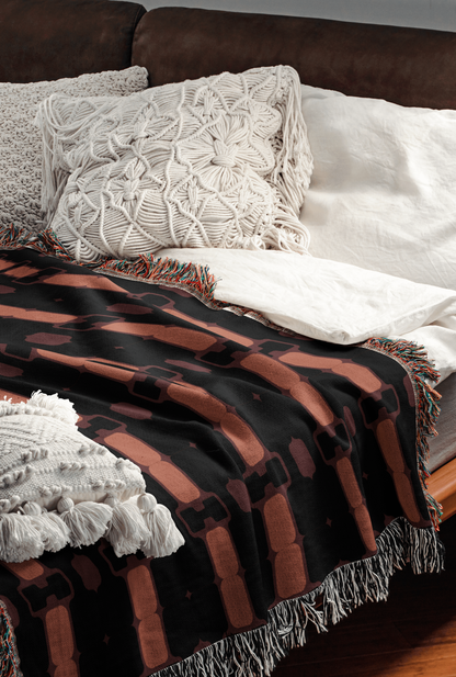 Psychedelic Black and Pink Geometric Cotton Throw Blanket