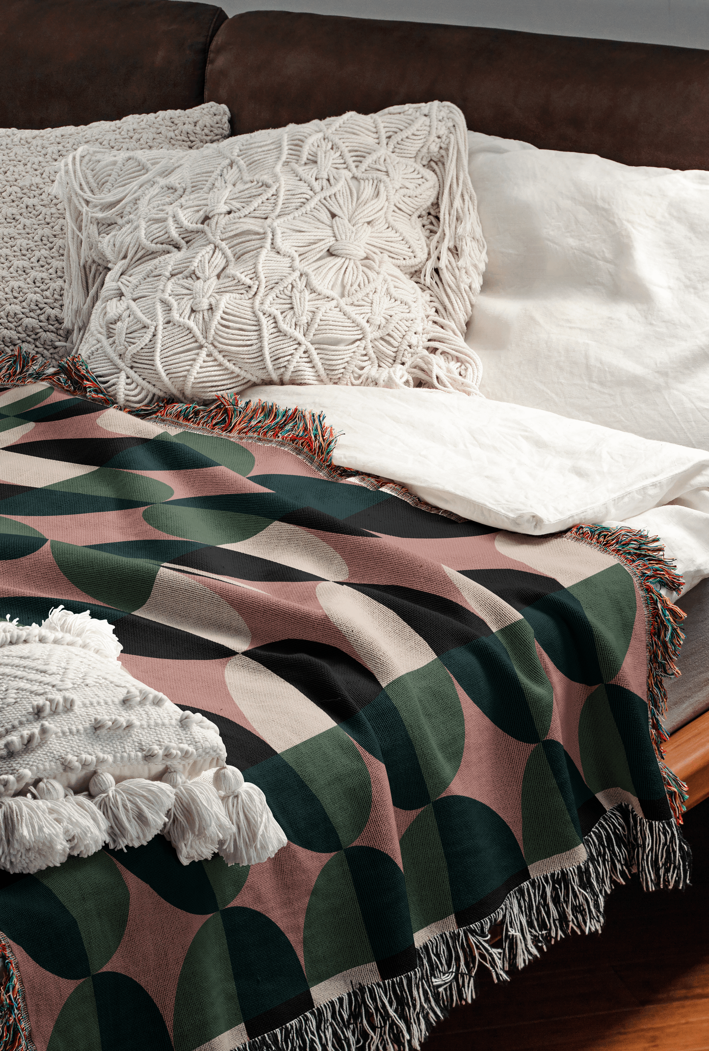 Retro Garden Woven Throw Blanket