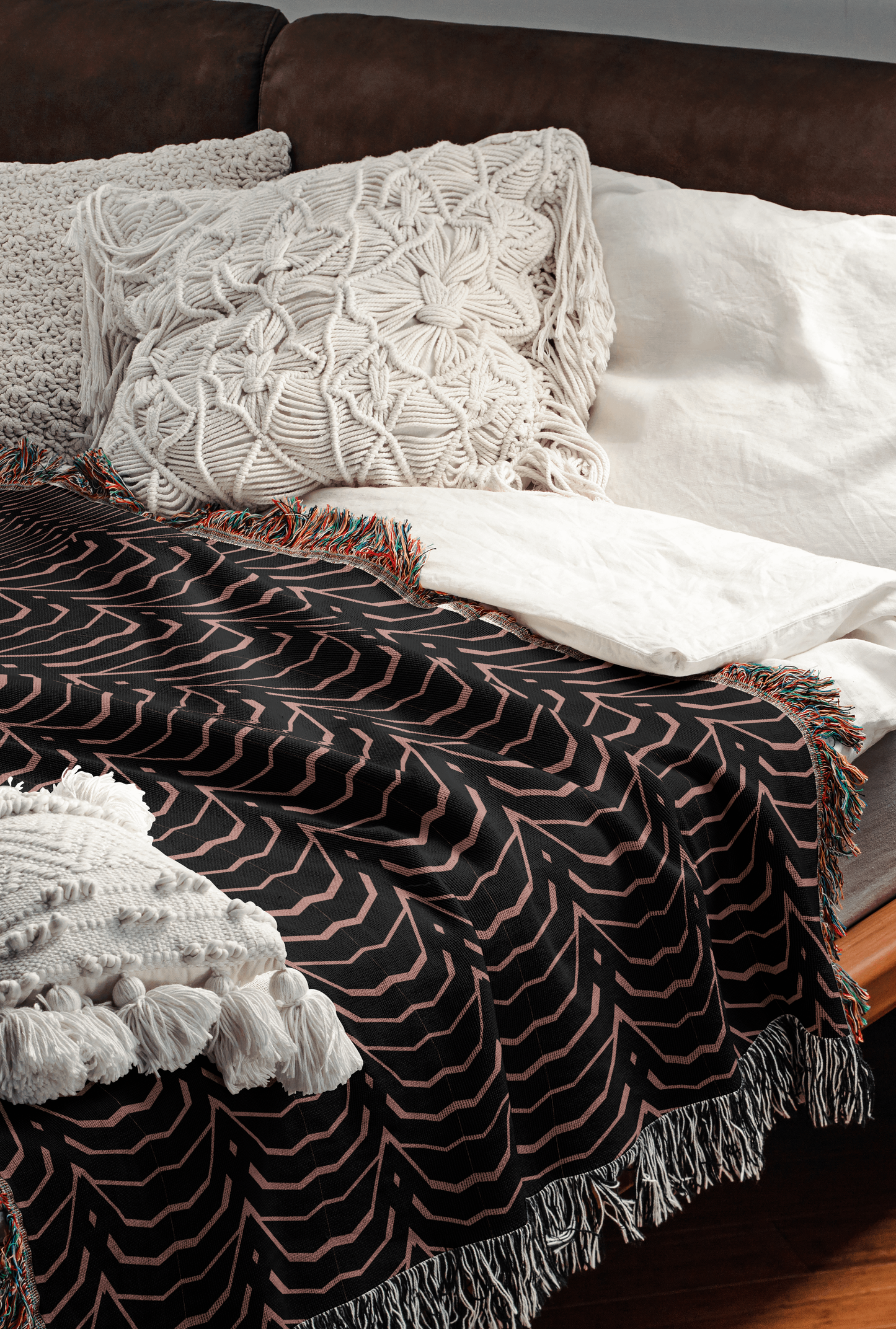 Serene Waves Woven Throw Blanket