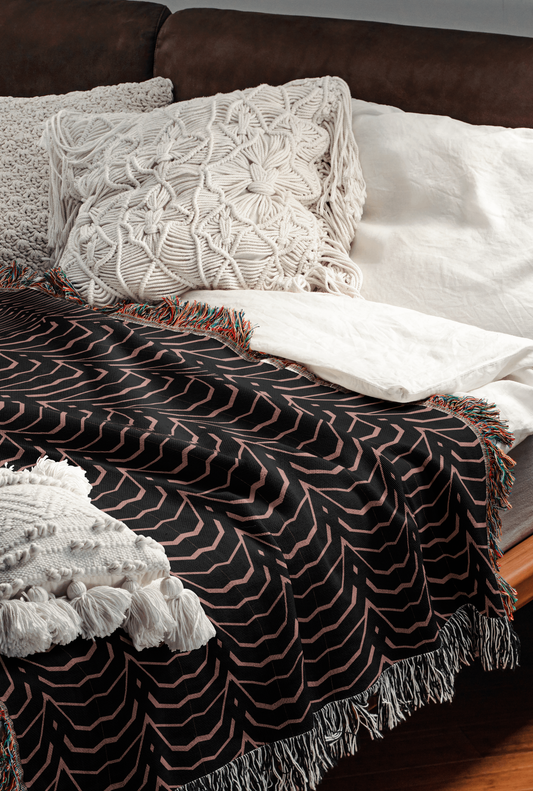 Serene Waves Woven Throw Blanket