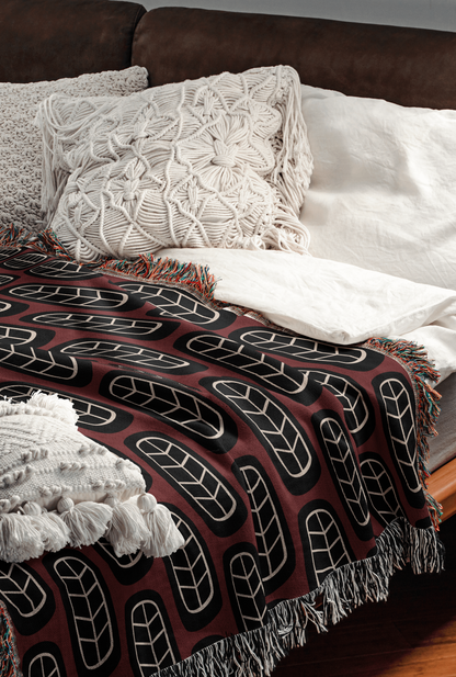 Autumn Leaves Woven Throw Blanket